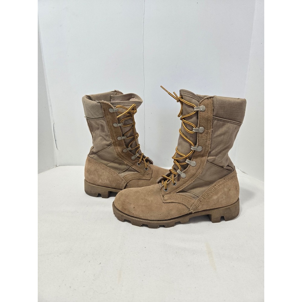 Ro-Search Tan Suede Canvas Military Combat Tactical Boots 5.5 W Mens 7.5 Womens